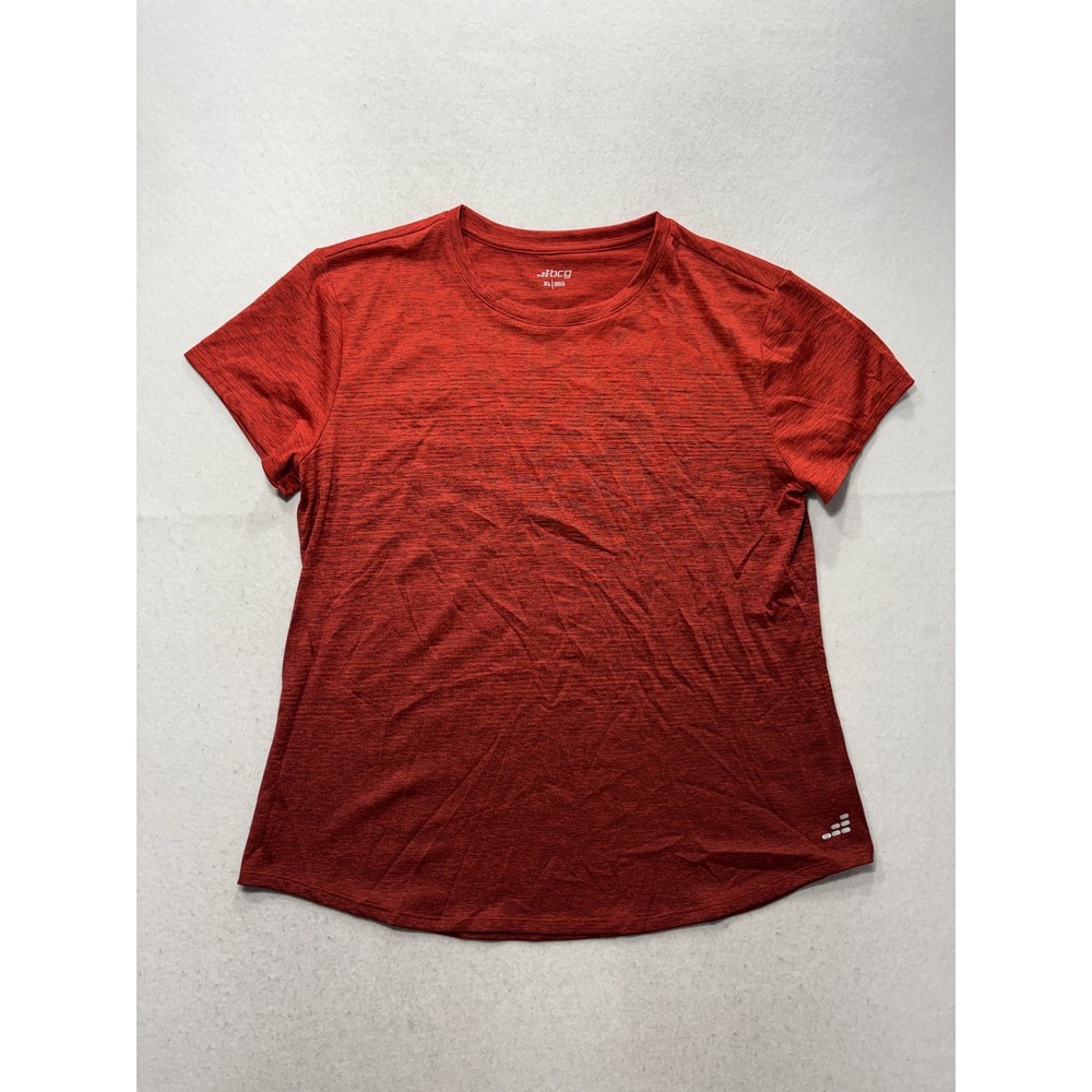 BCG Shirt Womens XL Red Crew Neck Short Sleeve Lightweight Jersey Athletic Tee